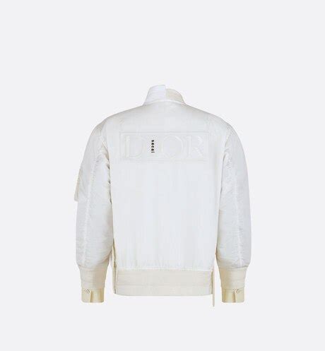 DIOR AND SACAI Hybrid Bomber Jacket Cream Technical Twill